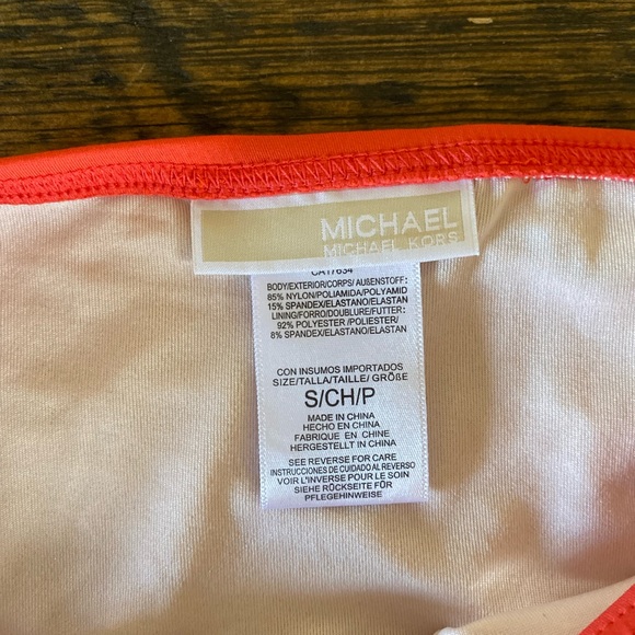 Michael Kors MK Charm Logo Orange Halter Tankini Swimsuit 2pc Set - Picture 9 of 13